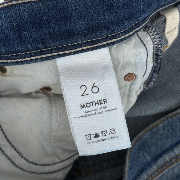 Mother Jeans Womens 26 The Cruiser Flare Low Rise Rough It Up Distressed Western - Picture 9 of 15